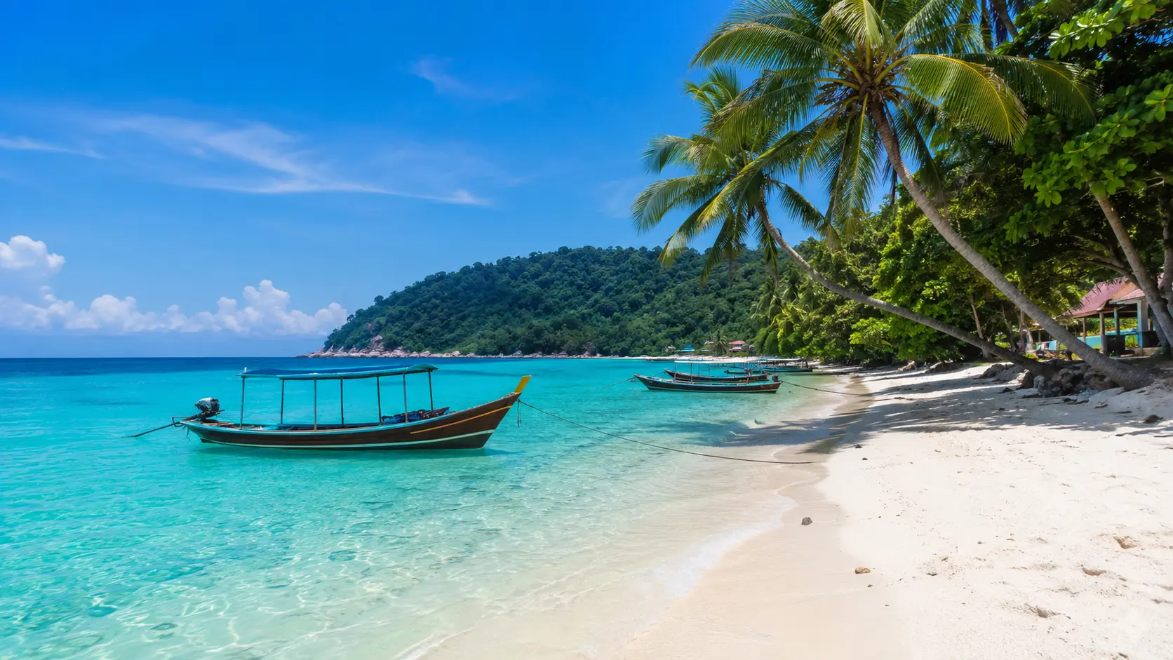 Coastal Malaysia route with evening light and calm water
